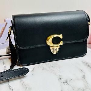 NEW! COACH Studio Black Glovetanned Leather Shoulder Bag